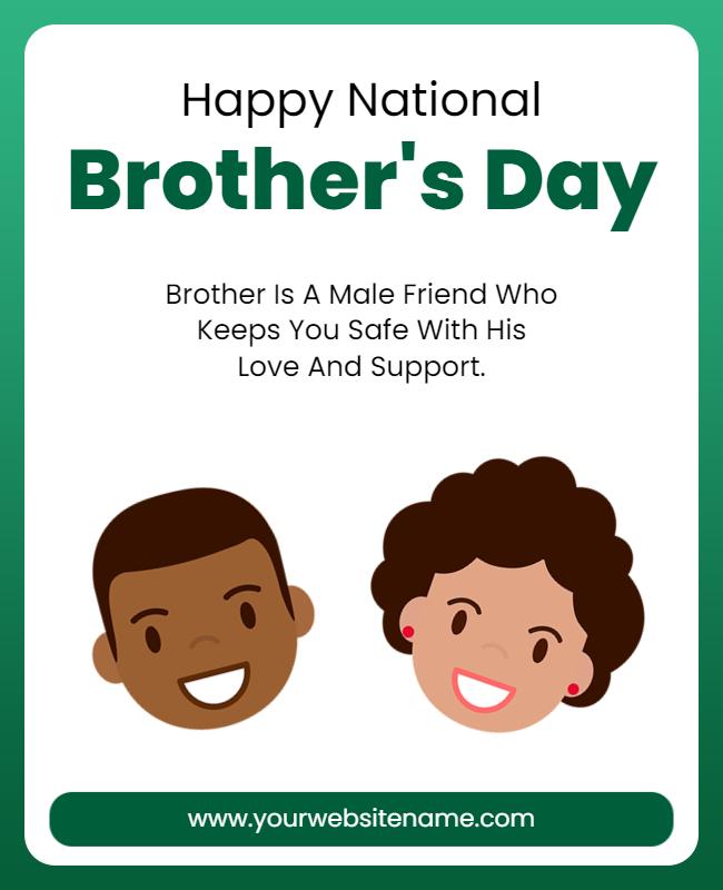 Playful Green Brother's Day Celebration Poster Template