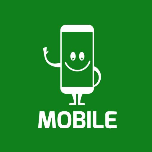 Playful Green Character Representing Mobile Shop Logo Template