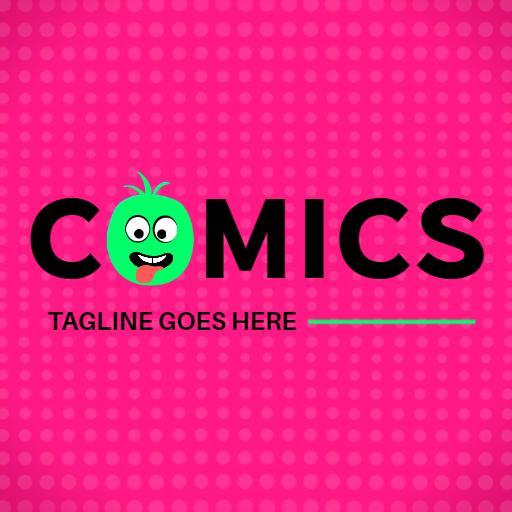 Playful Green Character with Fun Comics Theme Logo Template