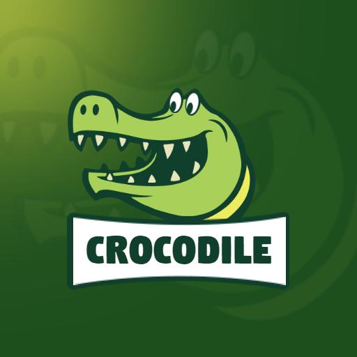 Playful Green Crocodile Design for Unique Branding Logo Template
