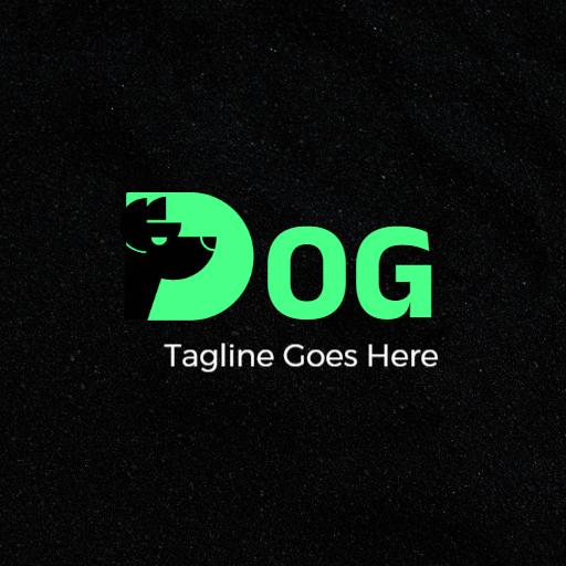 Playful Green Dog Design Representing Pet Services Logo Template