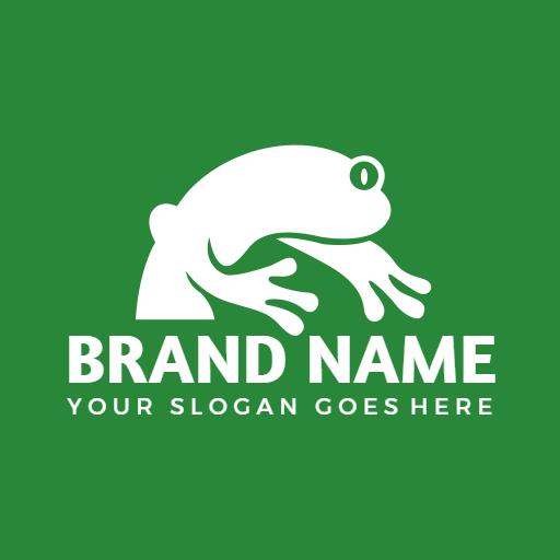 Playful Green Frog Design for Eco-Friendly Brand Logo Template