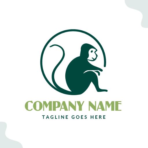 Playful Green Monkey Design Representing Fun and Creativity Logo Template