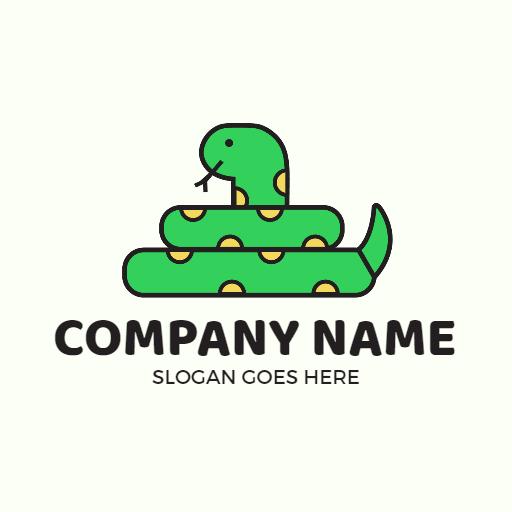 Playful Green Snake Design Representing Wildlife Conservation Logo Template