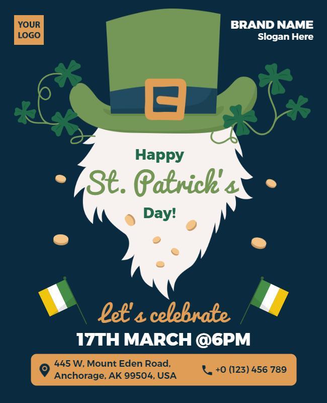 Playful Green St. Patrick's Day Celebration Poster Template