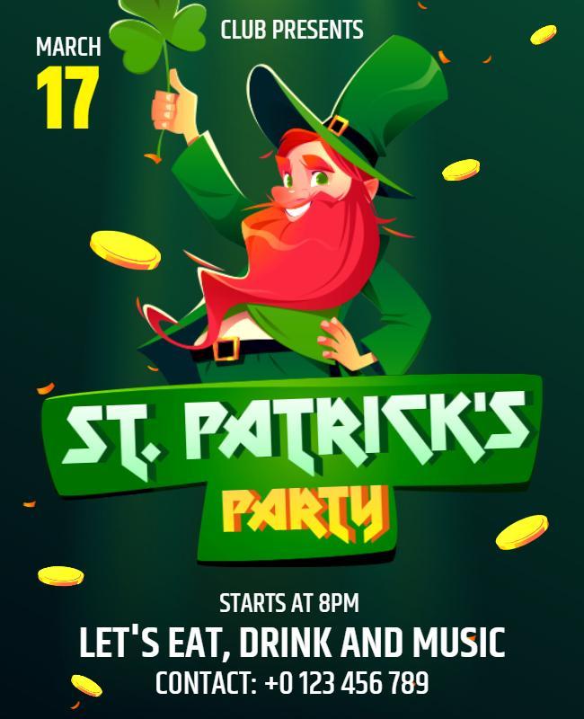 Playful Green St. Patrick's Day Party Poster Template