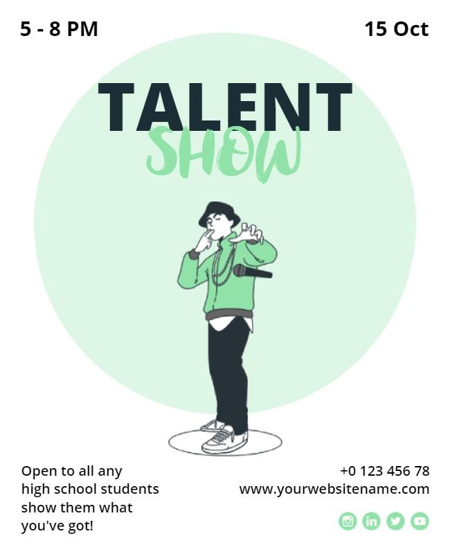 Playful Green Talent Show Event Poster Template