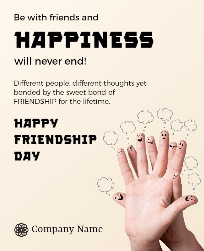 Playful Hands Theme for Friendship Day Celebration Poster Template