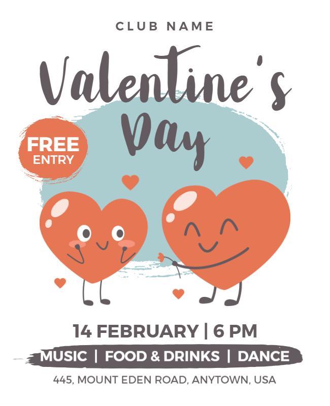 Playful Heart-Themed Valentine's Day Celebration Poster Template