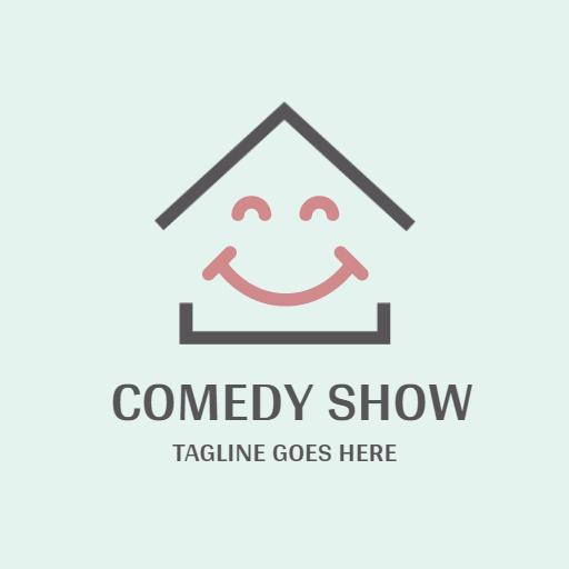 Playful House Design Featuring Joyful Smiley for Comedy Show Logo Template