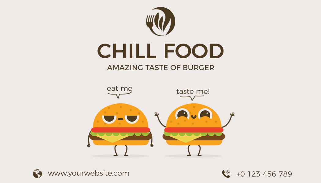 Playful Illustrated Burger Humor Business Card Template