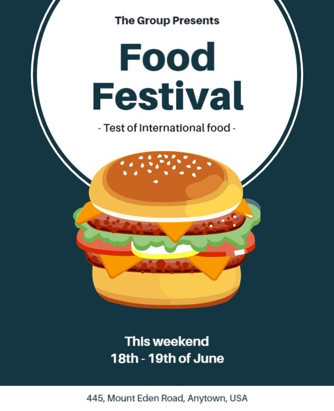Playful Illustrated Food Festival Event Poster Template