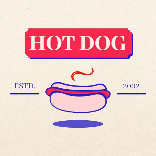 Playful Illustration of Tasty Hotdog with Colorful Elements Logo Template
