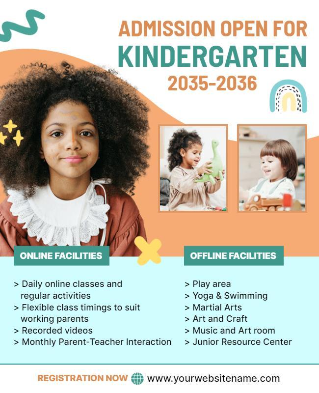 Playful Kindergarten Admission Information Poster Template