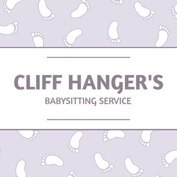 Playful Lavender Baby Footprint Design Babysitting Service Business Card Template