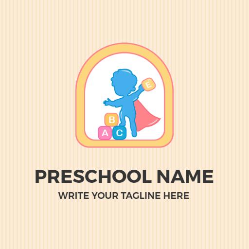 Playful Learning Environment for Creative Preschool Logo Template