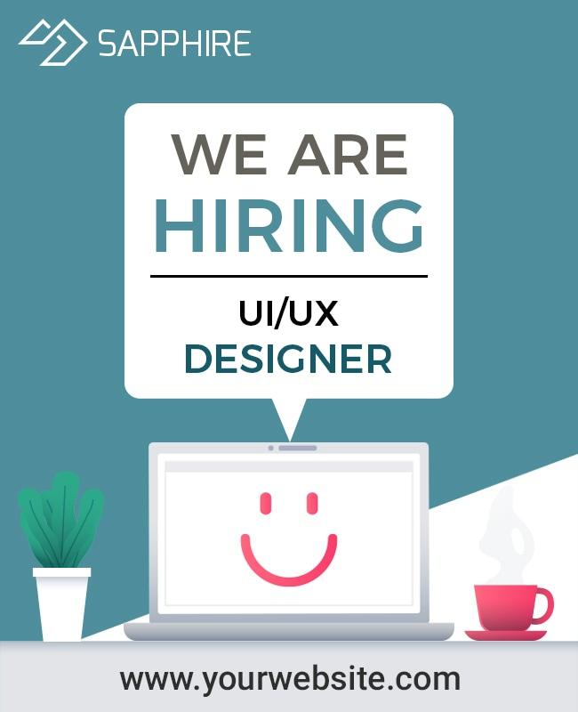 Playful Modern Hiring Announcement UI/UX Designer Poster Template