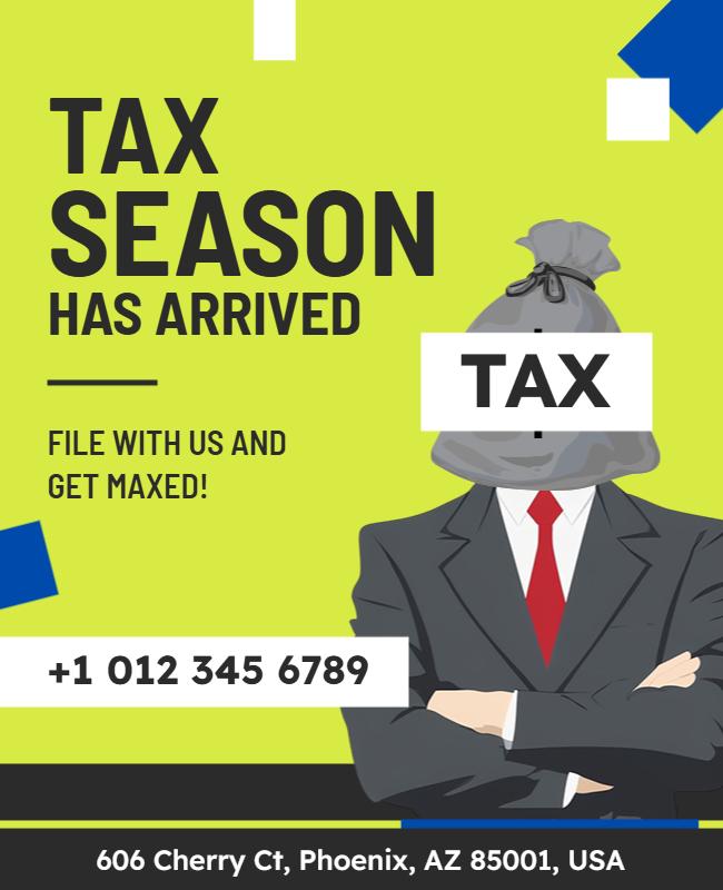 Playful Modern Tax Preparation Services Poster Template