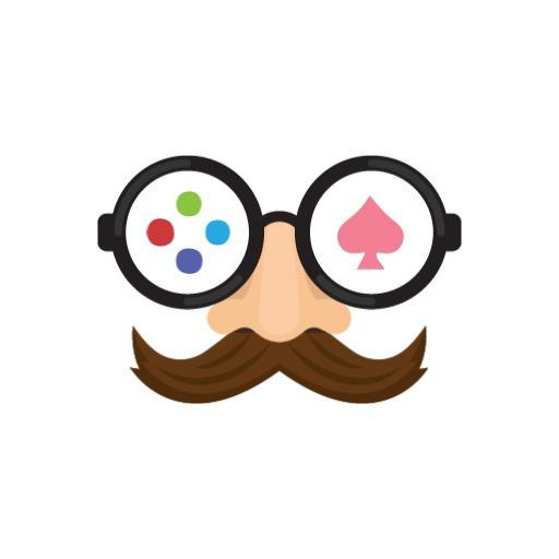 Playful Mustached Character for Fun Entertainment Logo Template
