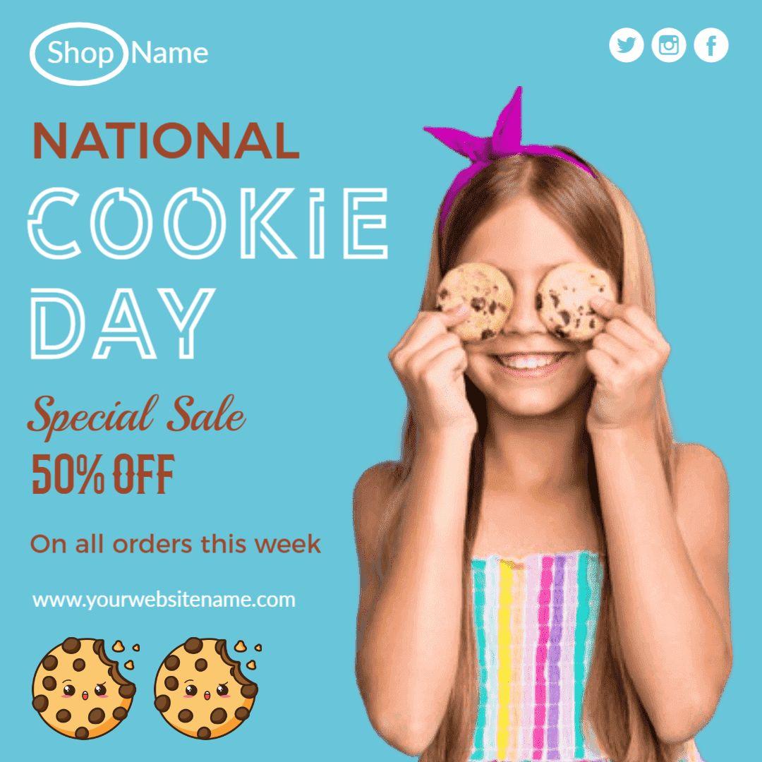 Playful National Cookie Day Celebration with Special Sale Ad Template