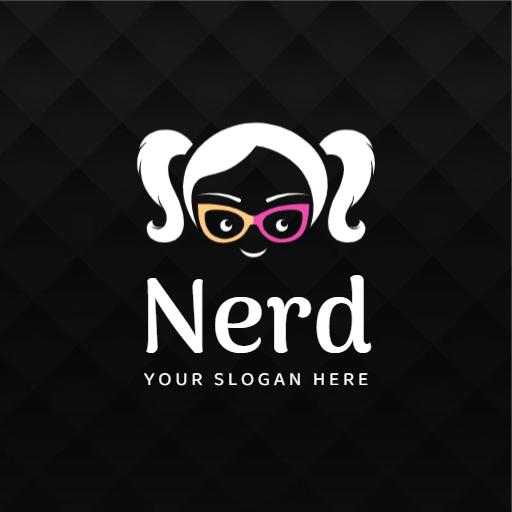 Playful Nerd Character with Stylish Glasses Logo Template