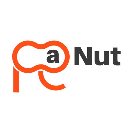 Playful Orange and Black Peanut Snack Brand Logo Template