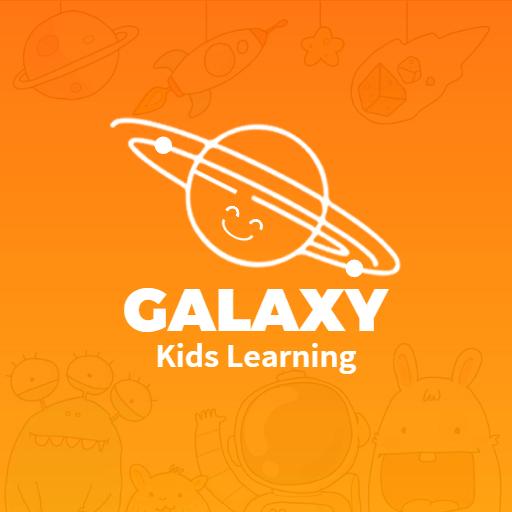 Playful Orange Galaxy Theme for Fun Kids Learning Logo Template