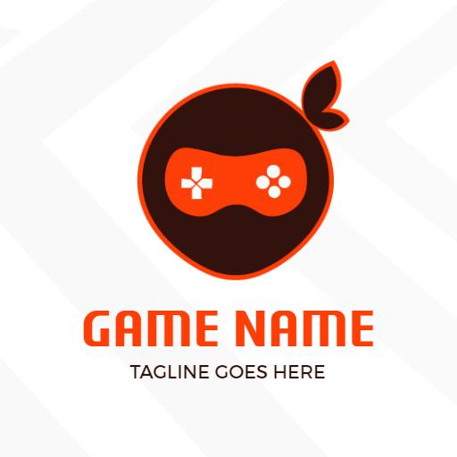 Playful Orange Gaming Design Inspired by Japanese Culture Logo Template