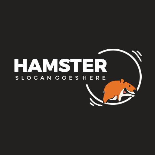 Playful Orange Hamster in Motion for Animal Lovers Logo Template