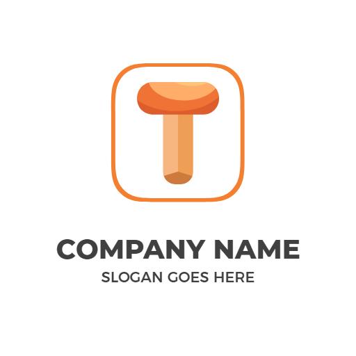Playful Orange T Letter Design for Creative Branding Logo Template