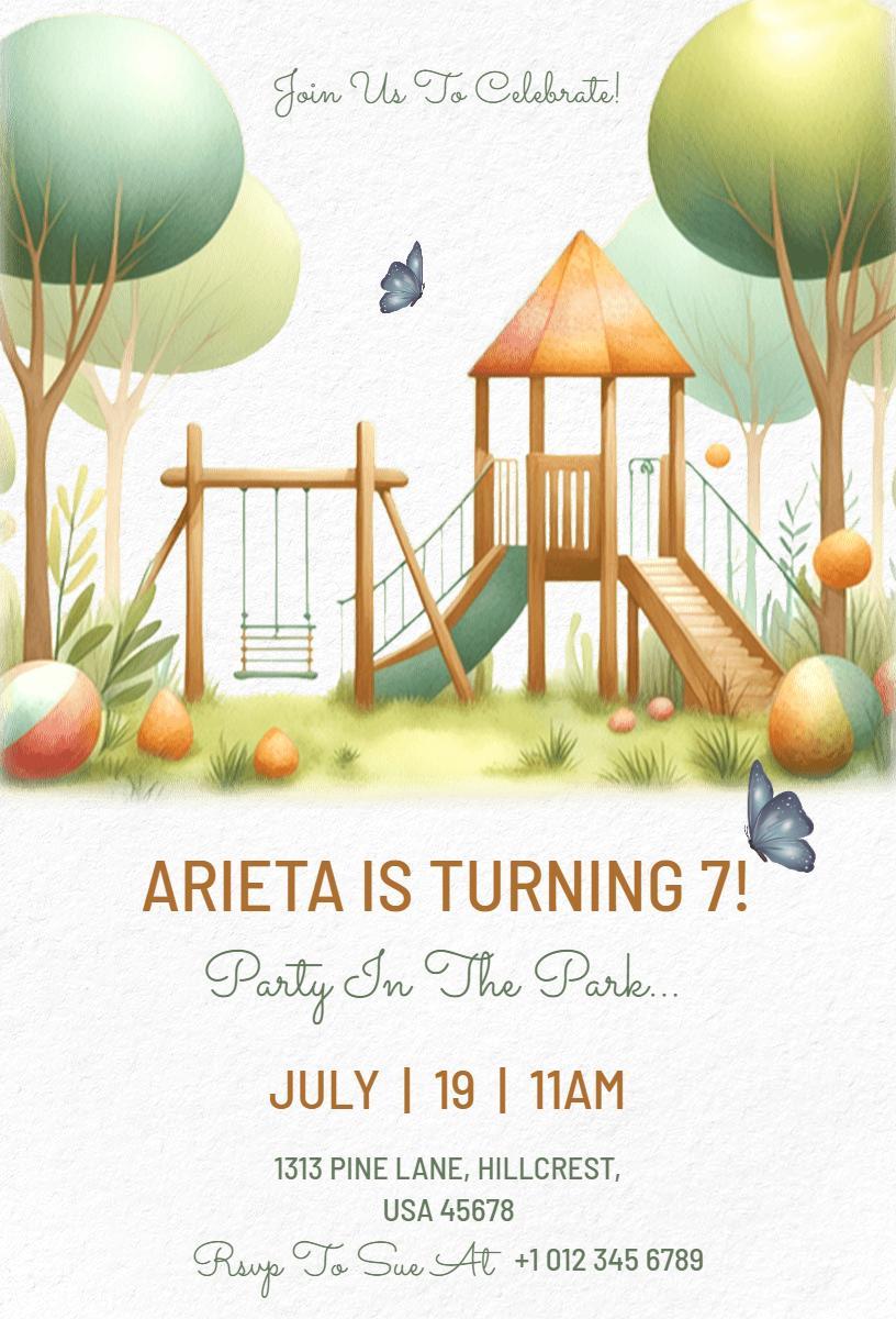 Playful Park Birthday Celebration Invitation Template