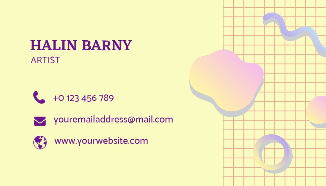 Playful Pastel Abstract Artist Business Card Template