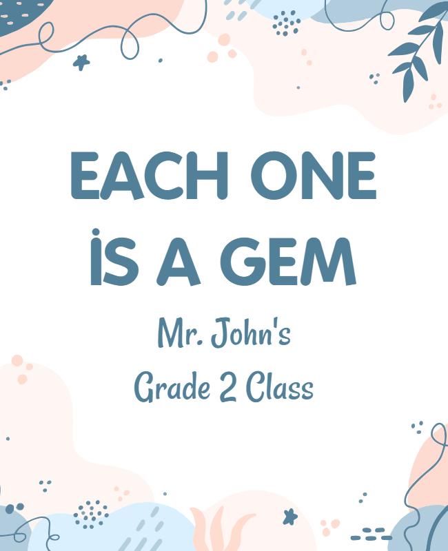 Playful Pastel Design for Grade 2 Class Poster Template