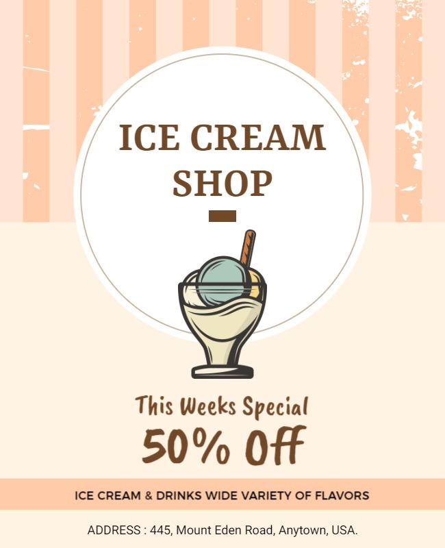 Playful Pastel Ice Cream Shop Special Offer Poster Template