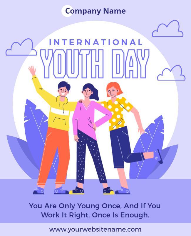 Playful Pastel International Youth Day Celebration Flyer Template