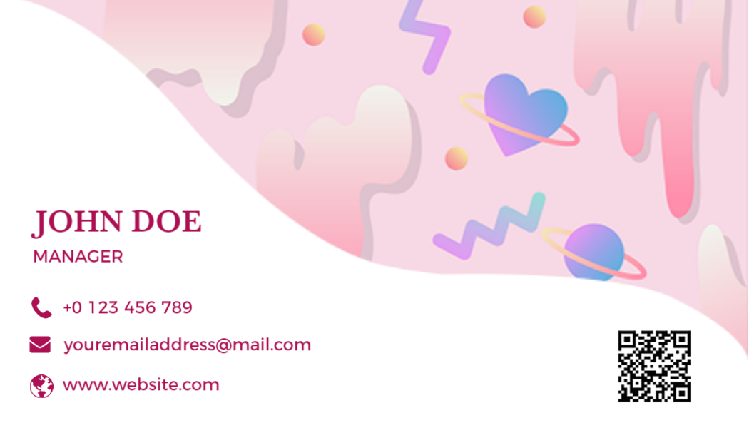Playful Pastel Love Theme Business Card Template