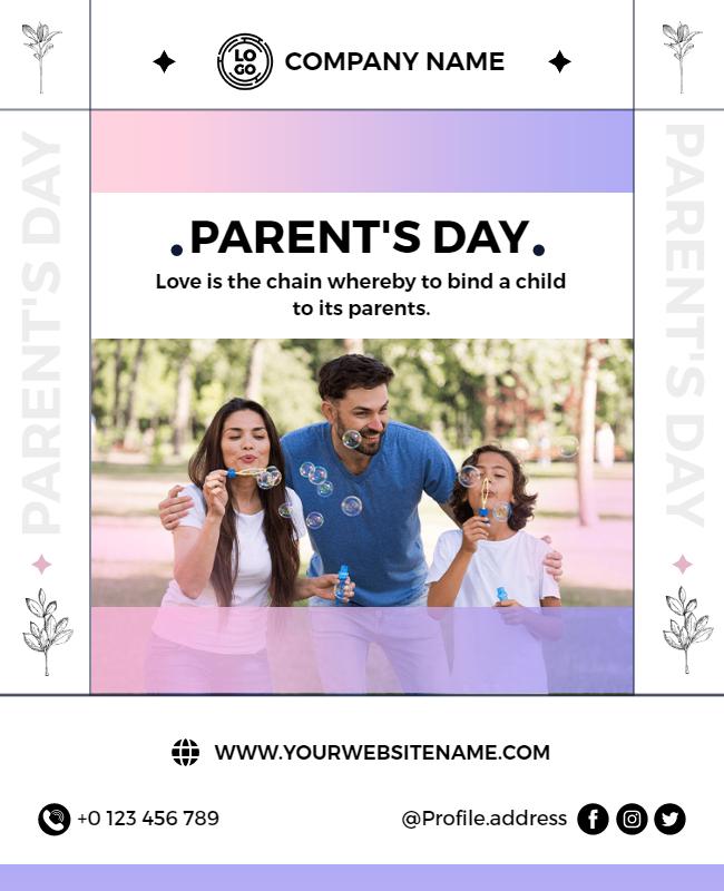 Playful Pastel Parent's Day Family Celebration Poster Template
