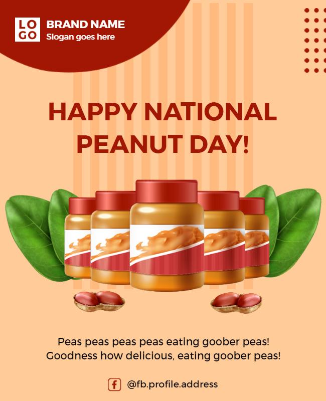 Playful Peanut Butter Celebration for National Peanut Day Poster Template