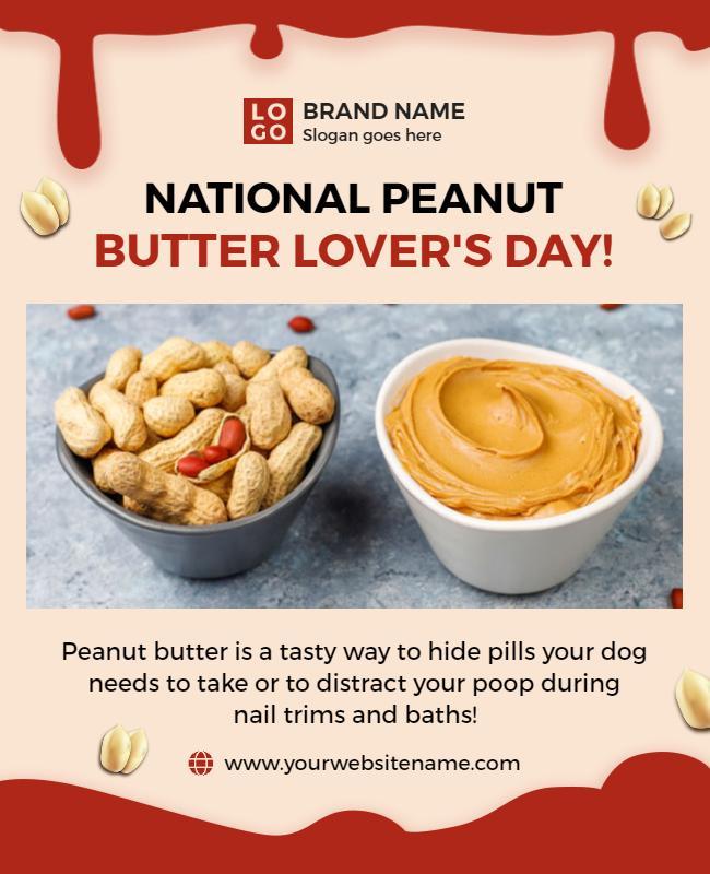 Playful Peanut Butter Lover's Day Celebration Poster Template