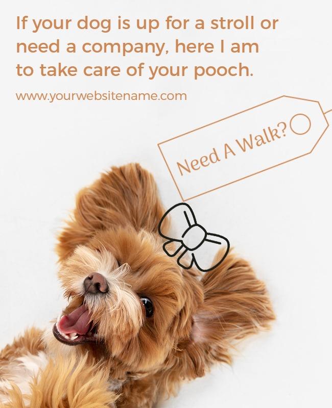 Playful Pet Care Bright Dog Walking Service Poster Template