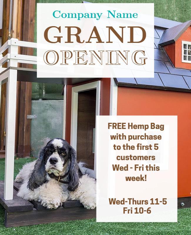 Playful Pet-Themed Grand Opening Promotion Poster Template