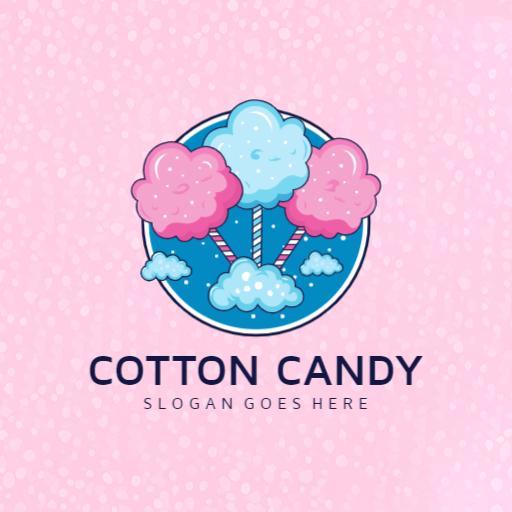 Playful Pink and Blue Cotton Candy Delight Logo Template