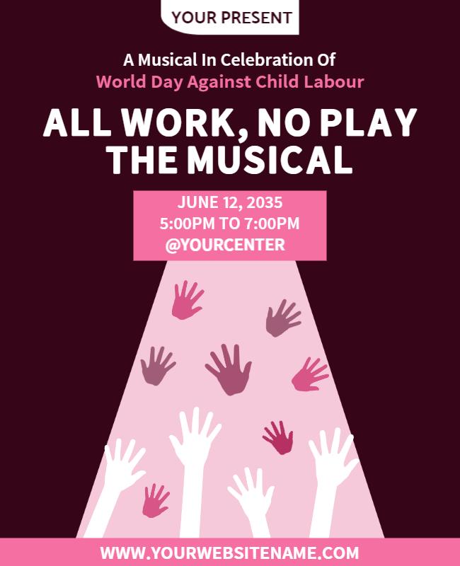 Playful Pink Awareness Musical Event Poster Template