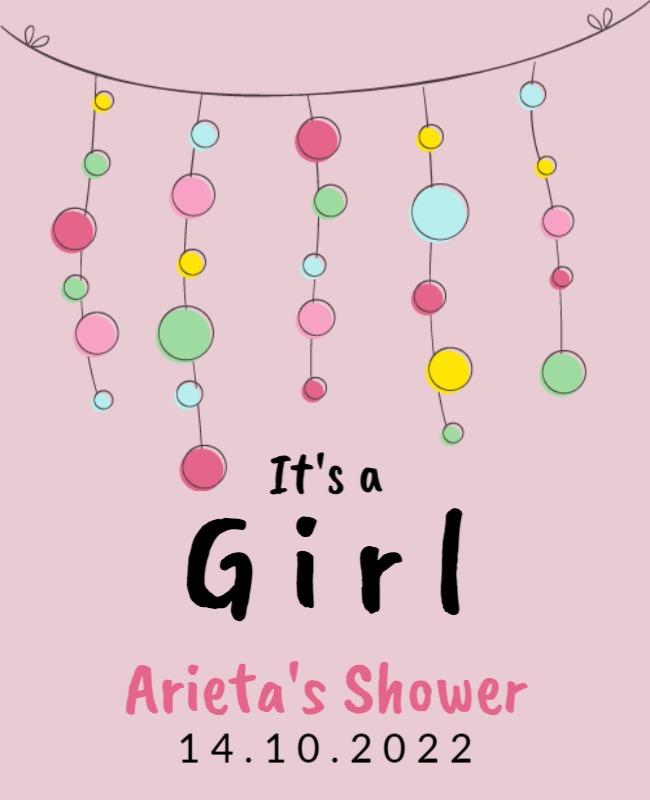 Playful Pink Baby Shower Celebration Poster Template