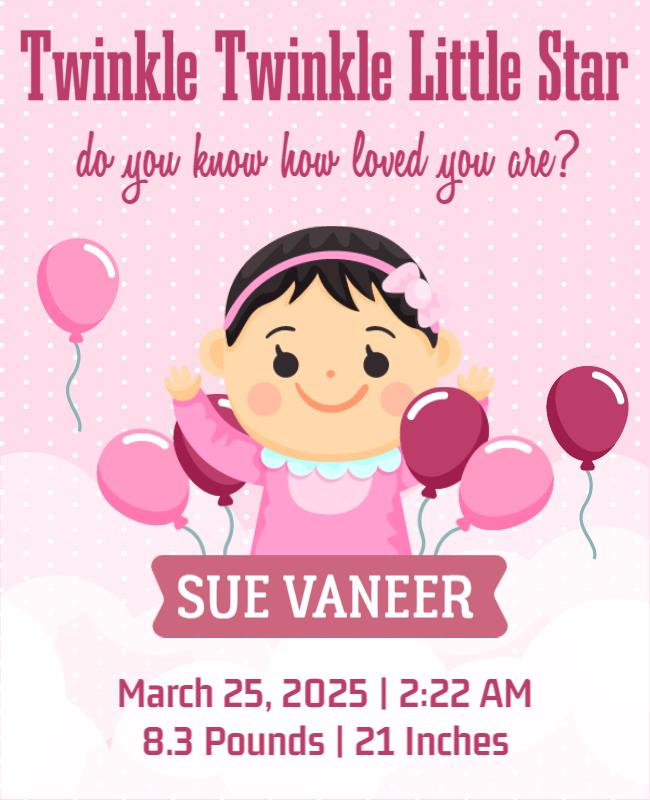 Playful Pink Baby Shower Invitation Poster Template