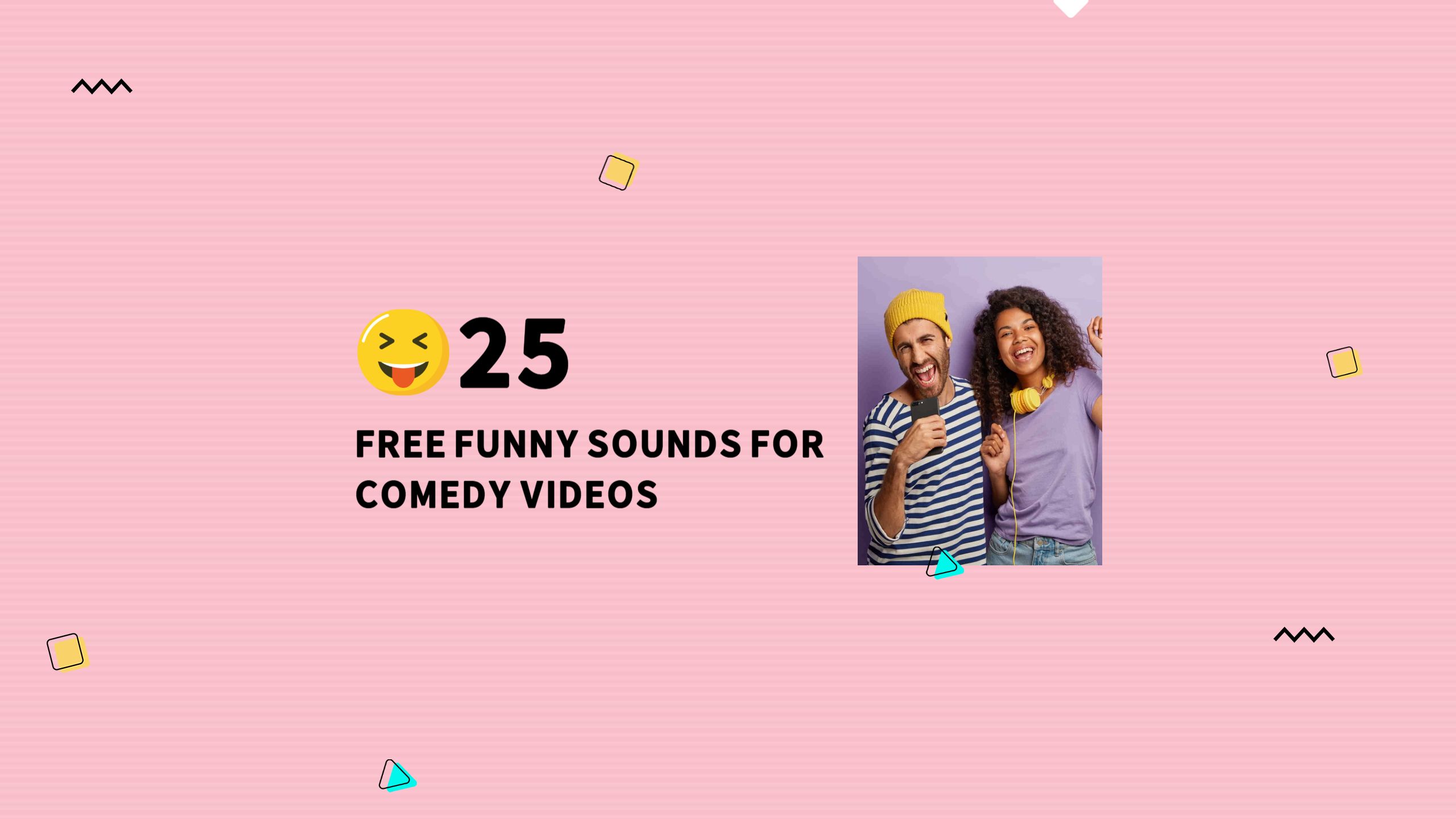 Playful Pink Background with Free Funny Sounds YouTube Banner Template