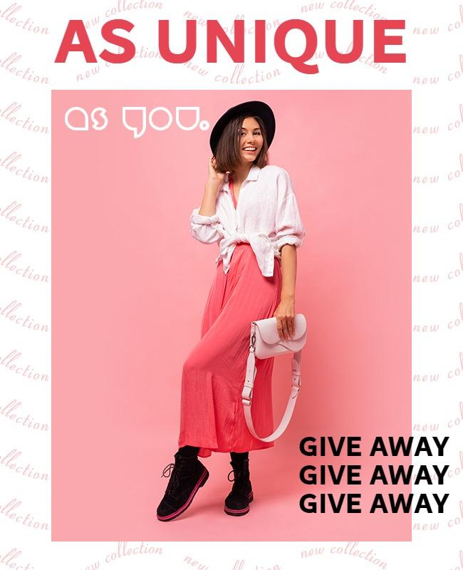 Playful Pink Fashion Giveaway Collection Poster Template