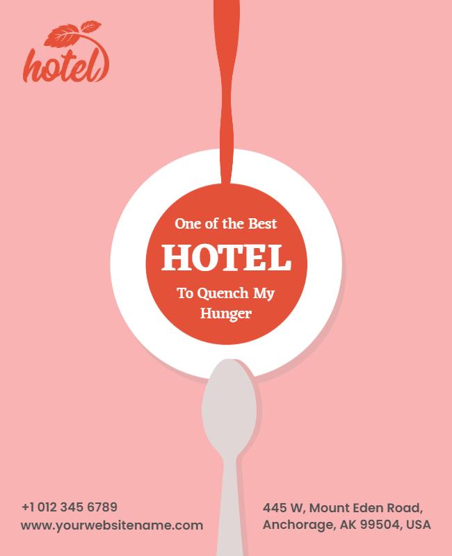 Playful Pink Food Theme Hotel Dining Experience Poster Template