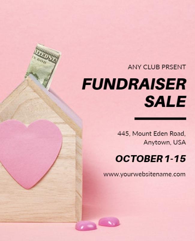 Playful Pink Fundraiser Sale Charitable Event Poster Template