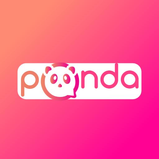 Playful Pink Gradient Design Representing Panda Logo Template